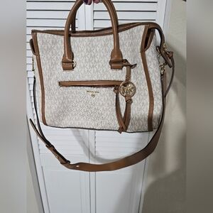Michael Kors Beige and Tan Handbag